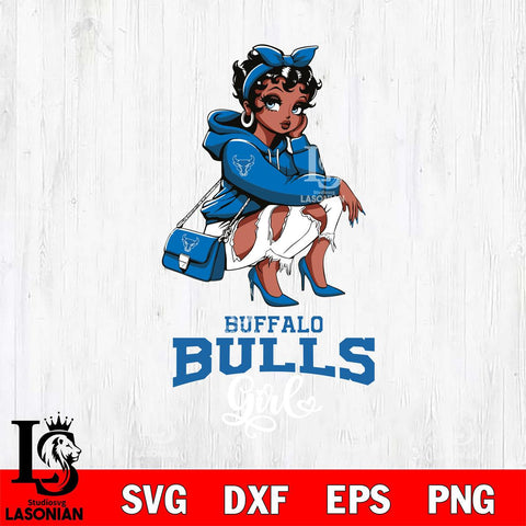 Buffalo Bulls Fashion Black Fan Girl Betty Boop, Svg Eps Dxf Png File, Digital Download