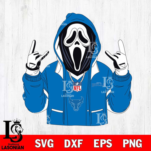 Buffalo Bulls Ghostface Scream Football Halloween Svg Eps Dxf Png File, NCAA svg, Digital Download, Instant Download