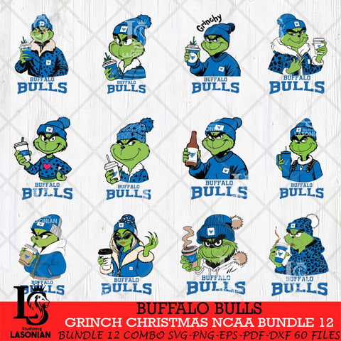 Buffalo Bulls Grinch Christmas NCAA Bundle 12 Svg Eps Dxf Png File,Cricut files, Digital Download, Instant Download