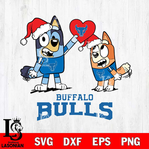 Buffalo Bulls Love Bluey Christmas Svg Eps Dxf Png File, Digital Download