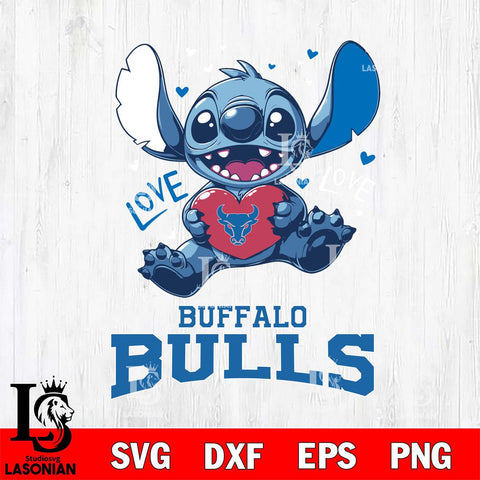 Buffalo Bulls Love Stitch, Svg Eps Dxf Png File, Digital Download