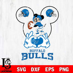 Buffalo Bulls Mickey Heart Rugby Svg Eps Dxf Png File, Digital Download ,Instant Download, Cricut File