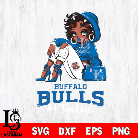 Buffalo Bulls #1 beauty Black Fan Girl, Svg Eps Dxf Png File, Digital Download