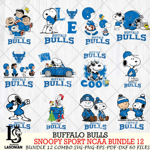 Buffalo Bulls  Snoopy NCAA Bundle 12 SVG Svg Eps Dxf Png File, Digital Download