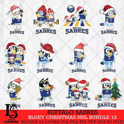 Buffalo Sabres Bluey Christmas NHL Bundle 12 Cricut , Christmas Svg , Bluey svg , Digital Download, dxf eps png pdf file