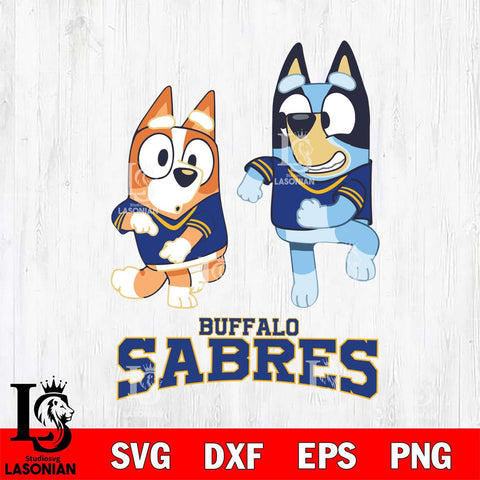 Buffalo Sabres Bluey with Chilli Dance Svg Eps Dxf Png File, Digital Download, Instant Download