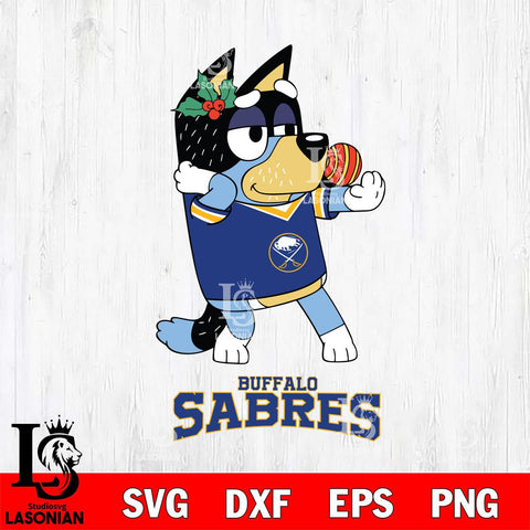 Buffalo Sabres Christmas Bluey Bandit Heeler Svg, Christmas Svg , NHL svg , Digital Download, dxf eps png pdf file