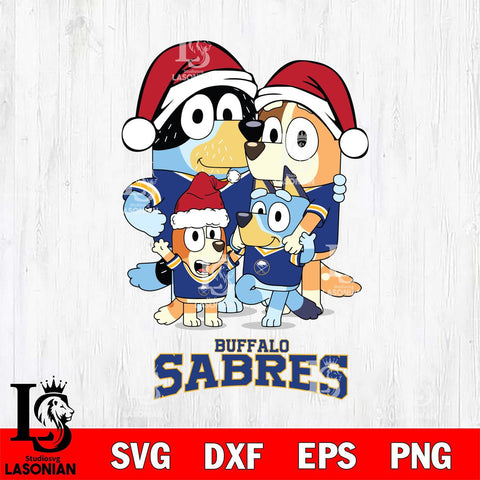 Buffalo Sabres Christmas Bluey Family Sport Svg, Christmas Svg , NHL svg , Digital Download, dxf eps png pdf file