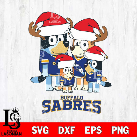 Buffalo Sabres Christmas Bluey Santa Family Svg, Christmas Svg , NHL svg , Digital Download, dxf eps png pdf file