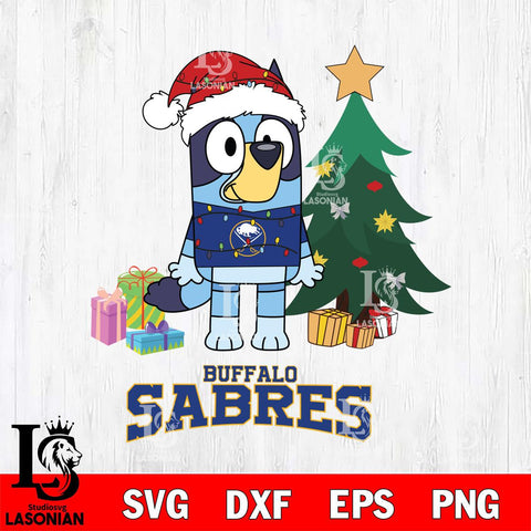 Buffalo Sabres Christmas Bluey Tree Sport Svg, Christmas Svg , NHL svg , Digital Download, dxf eps png pdf file