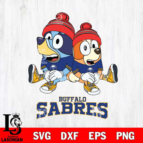 Buffalo Sabres Christmas Bluey & Bingo Sit Svg, Christmas Svg , NHL svg , Digital Download, dxf eps png pdf file