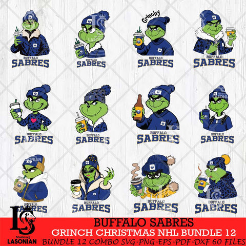 Buffalo Sabres Grinch Christmas NHL Bundle 12 Cut Files, Cricut,Christmas Svg Dxf Eps Png file , Digital Download