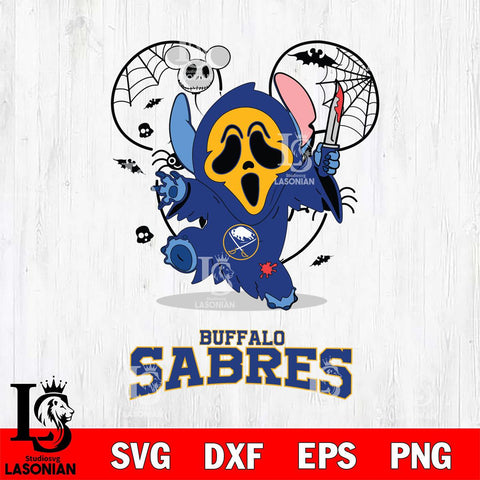 Buffalo Sabres Stitch Ghost Face Halloween 2 Svg Eps Dxf Png File, Digital Download, Instant Download