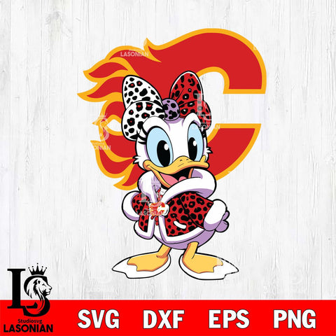 Calgary Flames Fancy Daisy Duck Disney Svg Eps Dxf Png File, Digital Download, Instant Download