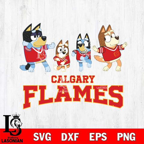 Calgary Flames Bluey Dance Mode Squats Svg Eps Dxf Png File, Digital Download, Instant Download