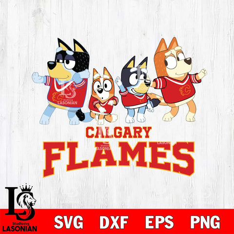 Calgary Flames Bluey Mode Dance Squats Svg Eps Dxf Png File, Digital Download, Instant Download