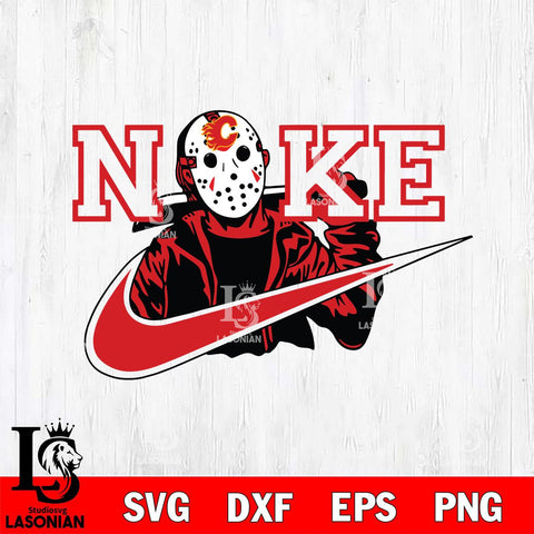 Calgary Flames Jason Voorhees Nike Svg Eps Dxf Png File, Digital Download, Instant Download