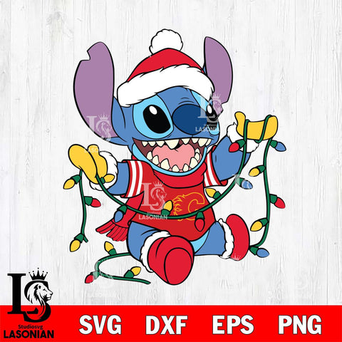 Calgary Flames Stitch Christmas Lights Svg Eps Dxf Png File, Digital Download, Instant Download