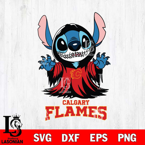 Calgary Flames Stitch Ghost Svg Eps Dxf Png File, NHL svg, Digital Download, Instant Download