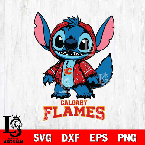 Calgary Flames Stitch Halloween Svg Eps Dxf Png File, NHL svg, Digital Download, Instant Download