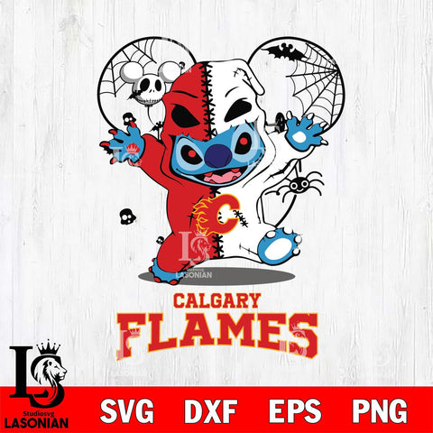 Calgary Flames Stitch Horror Halloween 2 Svg Eps Dxf Png File, Digital Download, Instant Download