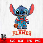 Calgary Flames Stitch Horror Halloween Svg Eps Dxf Png File, NHL svg, Digital Download, Instant Download