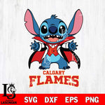 Calgary Flames Stitch Vampire halloween Svg Eps Dxf Png File, NHL svg, Digital Download, Instant Download