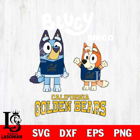 California Golden Bears Bluey & Bingo 4 Svg Eps Dxf Png File, NCAA svg, Digital Download, Instant Download