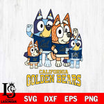 California Golden Bears Bluey & Bingo 7 Svg Eps Dxf Png File, NCAA svg, Digital Download, Instant Download