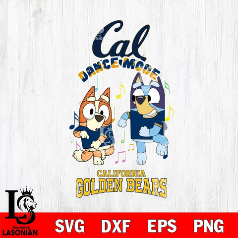 California Golden Bears Bluey Bingo Dance Mode Svg Eps Dxf Png File, NCAA svg, Digital Download, Instant Download