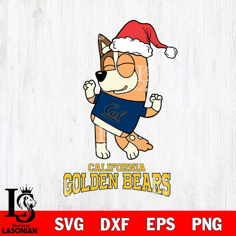 California Golden Bears Bluey Chilli Happy Christmas Svg Eps Dxf Png File, Digital Download