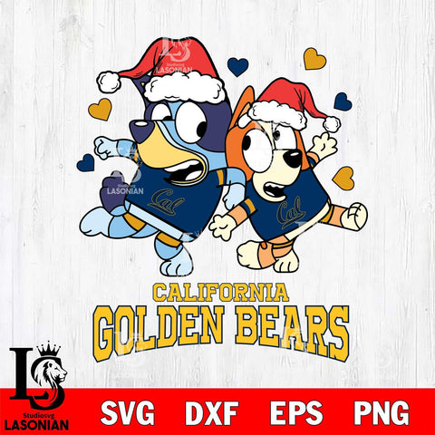 California Golden Bears Bluey Christmas NFL Svg Eps Dxf Png File, Digital Download