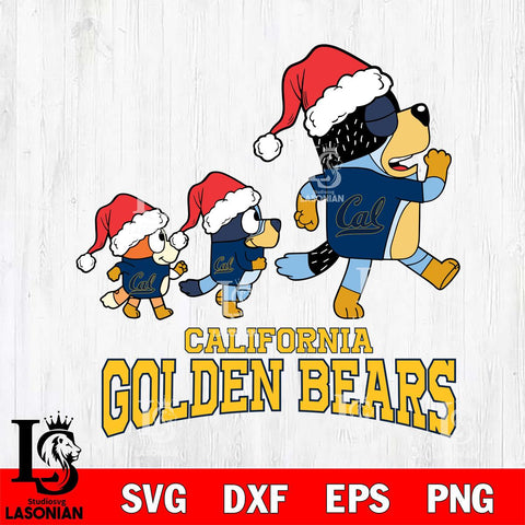 California Golden Bears Bluey Family Christmas Svg Eps Dxf Png File, Digital Download