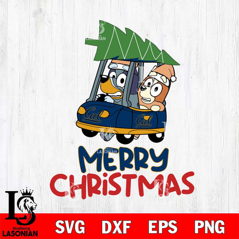 California Golden Bears Bluey Merry Christmas Svg Eps Dxf Png File, Digital Download