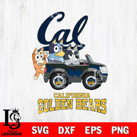 California Golden Bears Bluey friends car Svg Eps Dxf Png File, NCAA svg, Digital Download, Instant Download