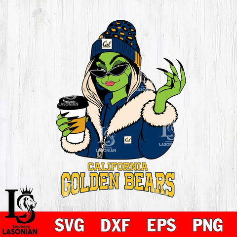 California Golden Bears Boujee Grinch Girls Christmas Cut Files Cricut, Svg Dxf Eps Png file, Digital download , Silhouette