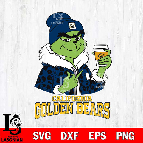 California Golden Bears Boujee Grinch Leopard Christmas Cut Files Cricut, Svg Dxf Eps Png file, Digital download , Silhouette