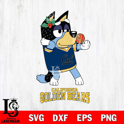 California Golden Bears Christmas Bluey Bandit Heeler Cut Files,Bluey Cricut,Christmas Svg , Bluey svg , Digital Download, dxf eps png pdf file