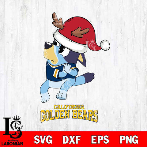 California Golden Bears Christmas Bluey Santa Claus Cut Files,Bluey Cricut,Christmas Svg , Bluey svg , Digital Download, dxf eps png pdf file