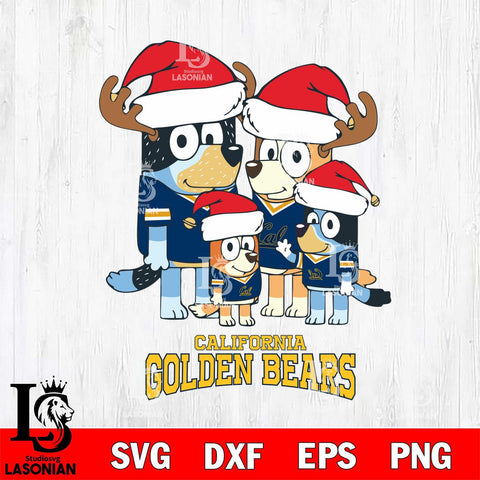 California Golden Bears Christmas Bluey Santa Family Cut Files,Bluey Cricut,Christmas Svg , Bluey svg , Digital Download, dxf eps png pdf file