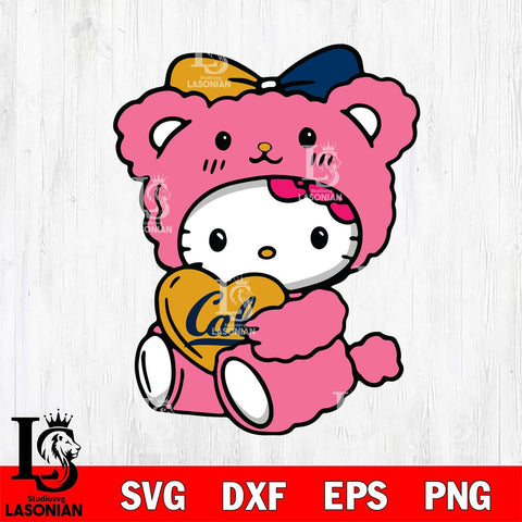 California Golden Bears Cute Hello Kitty 3 Svg Eps Dxf Png File, Digital Download, Instant Download