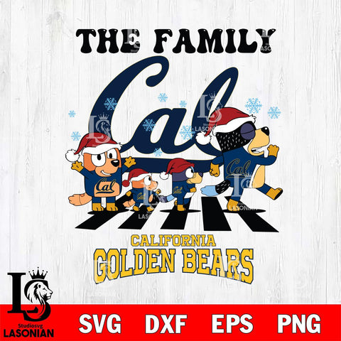 California Golden Bears Family Bluey Christmas Svg Eps Dxf Png File, Digital Download