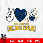 California Golden Bears Gnomes Peace & Love Svg Eps Dxf Png File, Digital Download, Instant Download