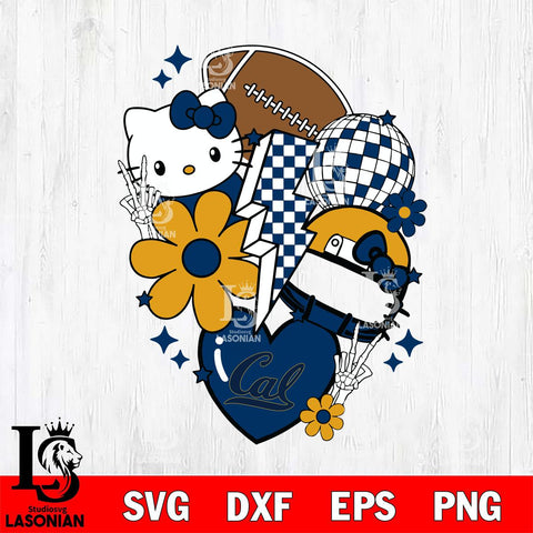 California Golden Bears Hello Kitty NCAA 2 Svg Eps Dxf Png File, Digital Download, Instant Download