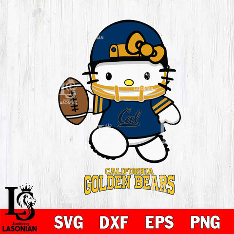 California Golden Bears Hello Kitty NCAA 4 Svg Eps Dxf Png File, Digital Download, Instant Download