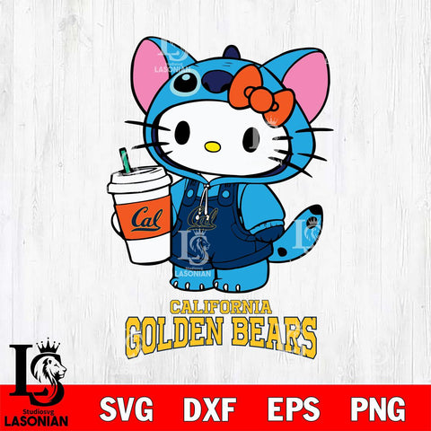 California Golden Bears Hello Kitty Stitch Svg Eps Dxf Png File, NCAA svg, Digital Download, Instant Download