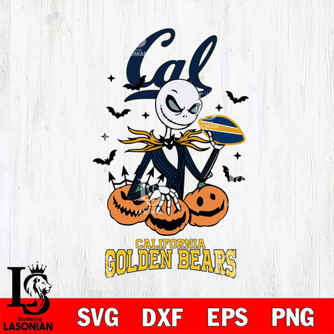 California Golden Bears Jack Skellington 2 halloween Svg Eps Dxf Png File, NCAA svg, Digital Download, Instant Download