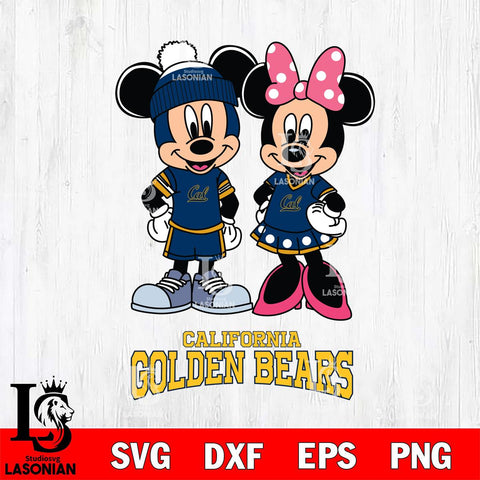 California Golden Bears Mickey Minnie Mouse Pink Svg Eps Dxf Png File, NCAA svg , File Cut , Digital Download , Instant Download, Cut Svg Files