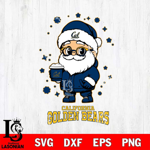 California Golden Bears Santa Claus Coffe Svg dxf eps png pdf file,NCAA svg,Digital Download,Cricut file