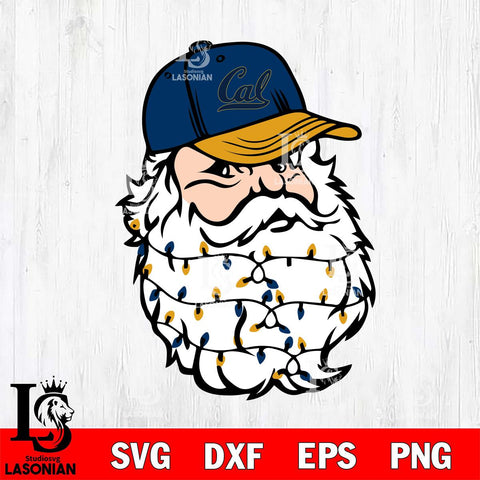 California Golden Bears Santa Claus Face Svg dxf eps png pdf file,NCAA svg,Digital Download,Cricut file